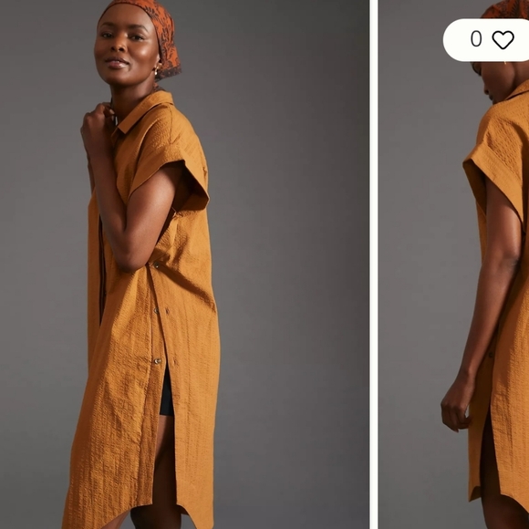 Anthropologie Maeve Brown Button Down Dress - Picture 16 of 16